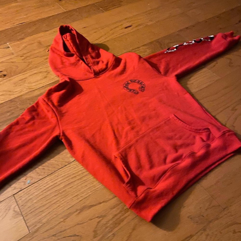 red chrome hearts sweatshirt size medium
